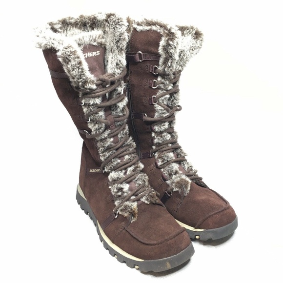 skechers unlimited lace up boots